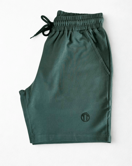 Unisex Beli Bağlamalı Pamuklu-Cepli Basic HAKİ YEŞİL Şort 