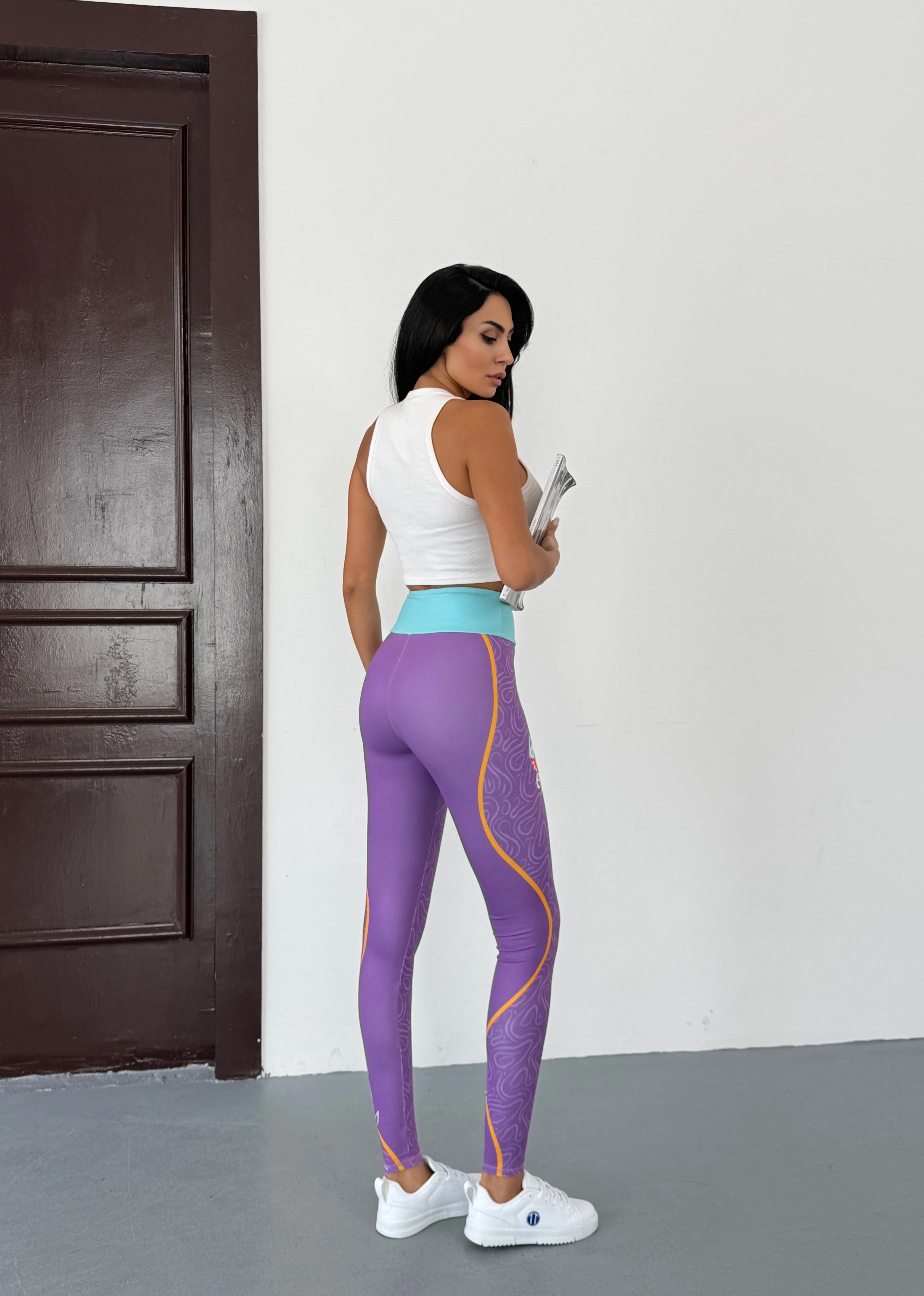 3D Baskılı Likralı/ Pamuklu Özel Tasarım Premium Kalite MOR Desenli Tayt