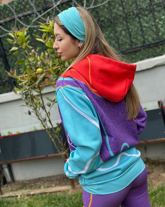 3D Baskılı Özel Tasarım Premium Kalite MOR HOODIE 