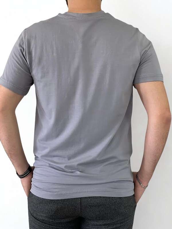  Regular Fit Bisiklet Yaka %100 Pamuk Kısa Kol Unisex Basic GRİ Tişört