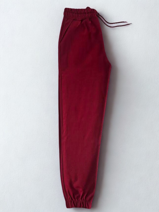 DUO-FLEX Jogger -Double Face Lastik Paça Unisex Eşofman Altı BORDO Renk