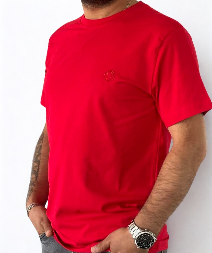 Regular Fit Bisiklet Yaka %100 Pamuk Kısa Kol Unisex Basic KIRMIZI Tişört