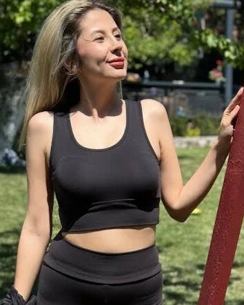  Likralı/ Pamuklu Esnek SİYAH Crop