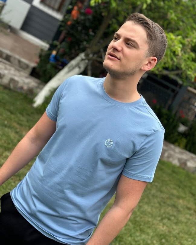 Regular Fit Bisiklet Yaka %100 Pamuk Kısa Kol Unisex Basic MAVİ Tişört