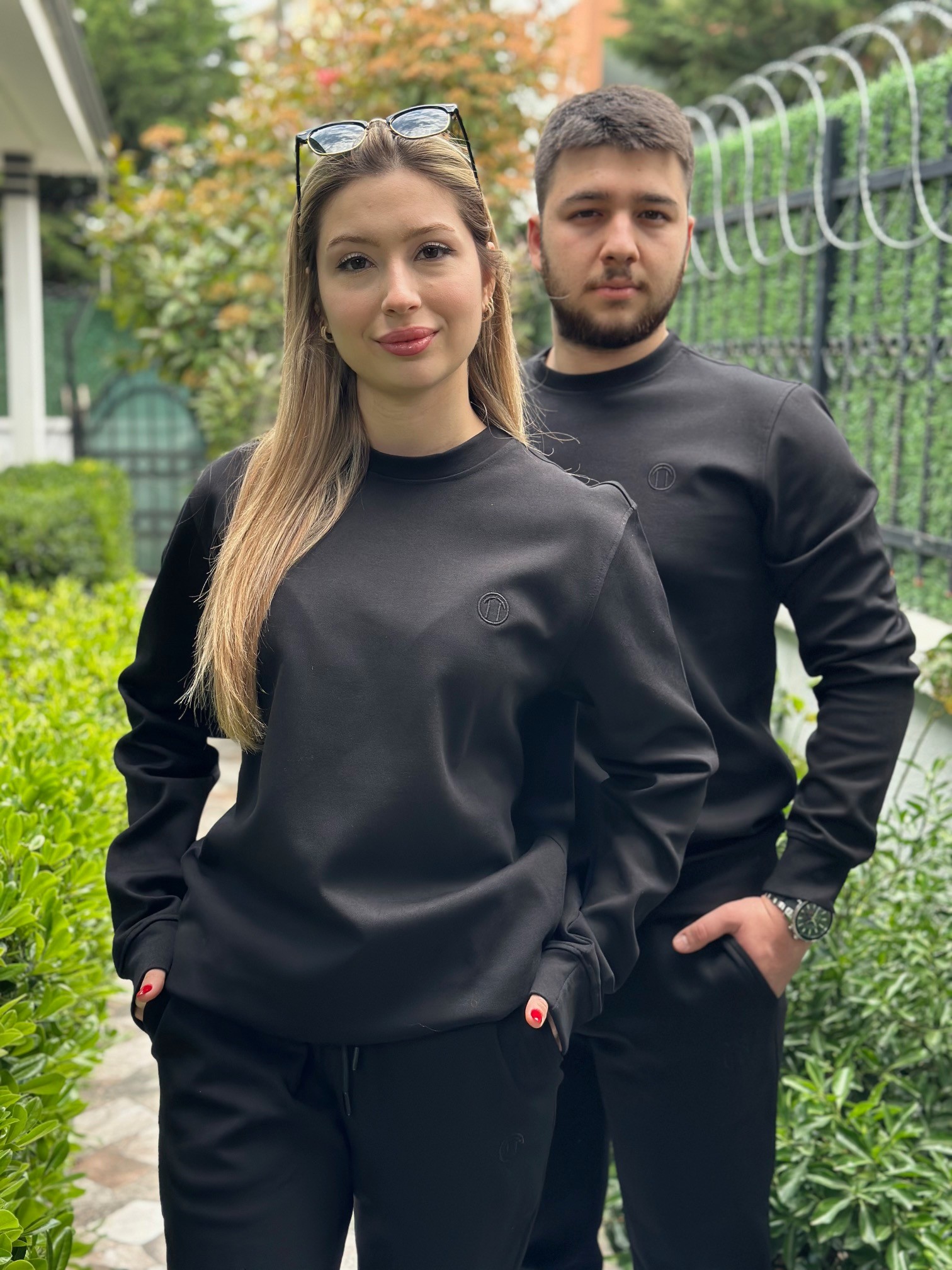Unisex  Double Face SİYAH Eşofman Takımı – %100 Pamuk
