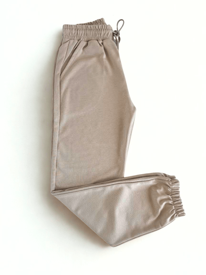 DUO-FLEX Jogger -Double Face Lastik Paça Unisex KREM   Alt Eşofman 