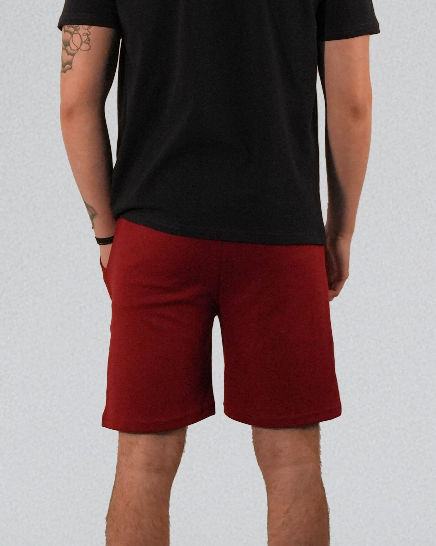  Unisex Çift Katmanlı (Double Face) Premium Kalite BORDO  Örme Şort