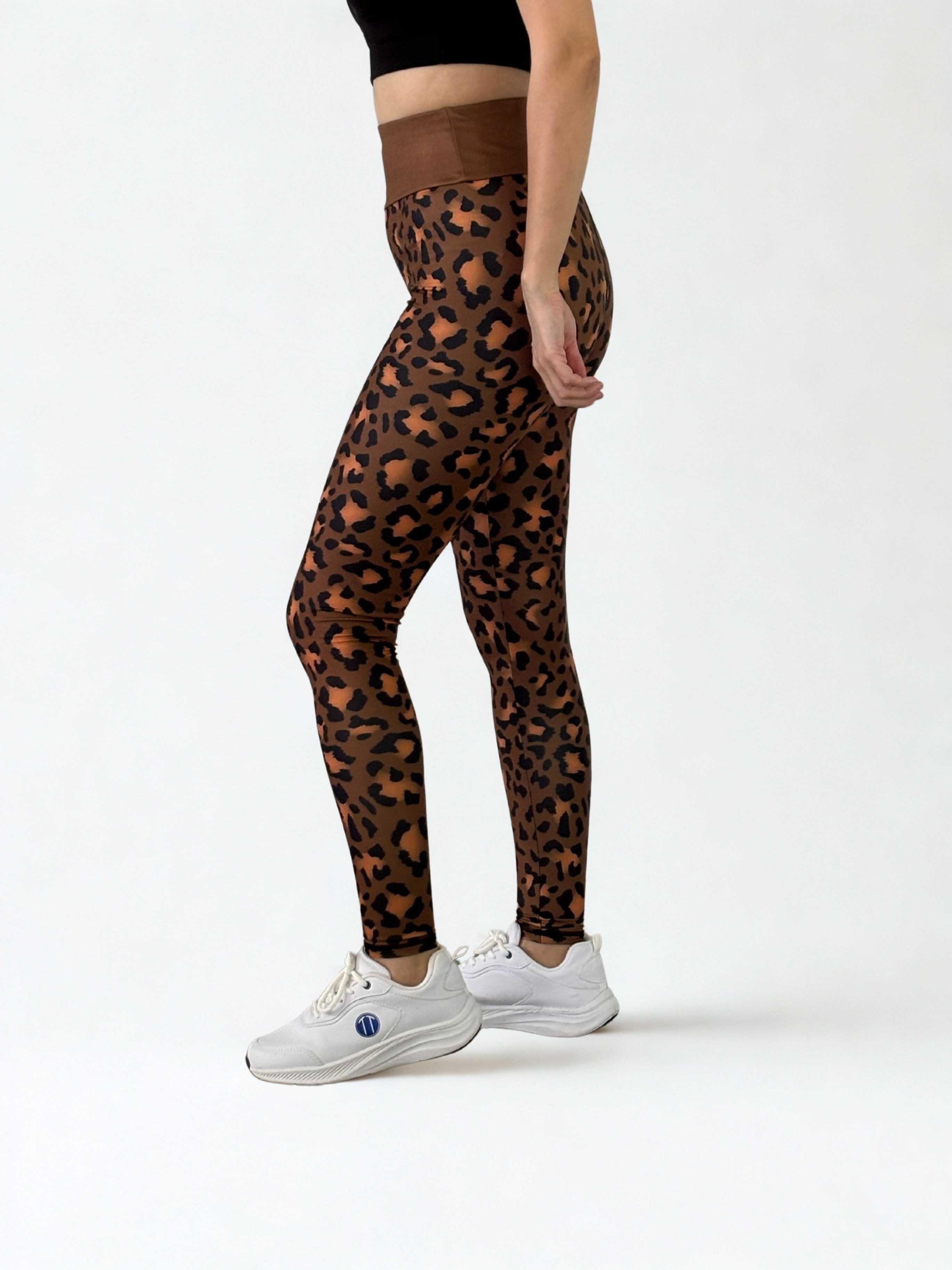 3D Baskılı Likralı /Pamuklu Özel Tasarım LEOPAR Desenli Tayt