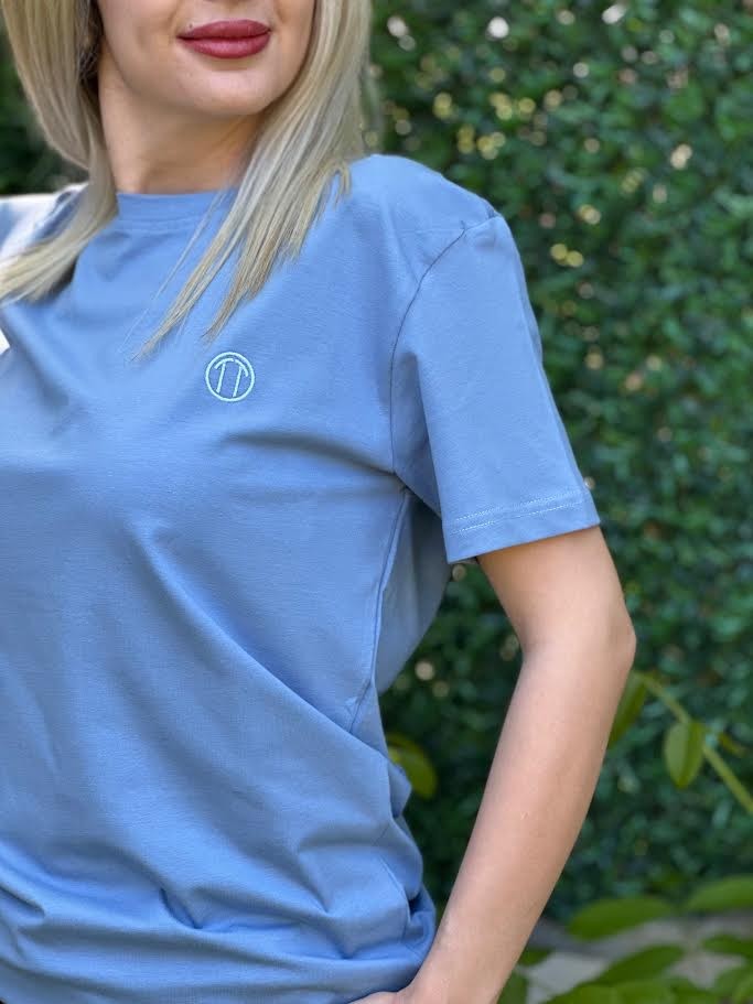 Regular Fit Bisiklet Yaka %100 Pamuk Kısa Kol Unisex Basic MAVİ Tişört