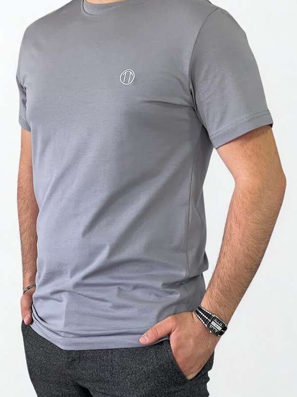  Regular Fit Bisiklet Yaka %100 Pamuk Kısa Kol Unisex Basic GRİ Tişört