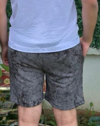  Unisex Batik Desen Baskılı Beli Bağlamalı Cepli GRİ Unisex Şort