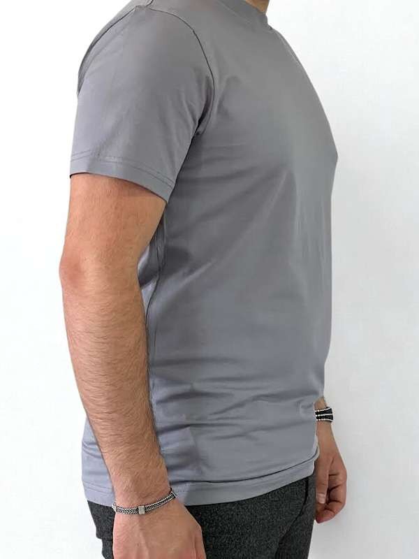  Regular Fit Bisiklet Yaka %100 Pamuk Kısa Kol Unisex Basic GRİ Tişört