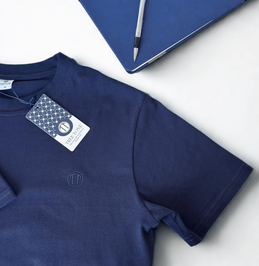Premium Kumaş Fit Bisiklet Yaka %100 Pamuk Kısa Kol Unisex Basic LACİVERT Tişört 
