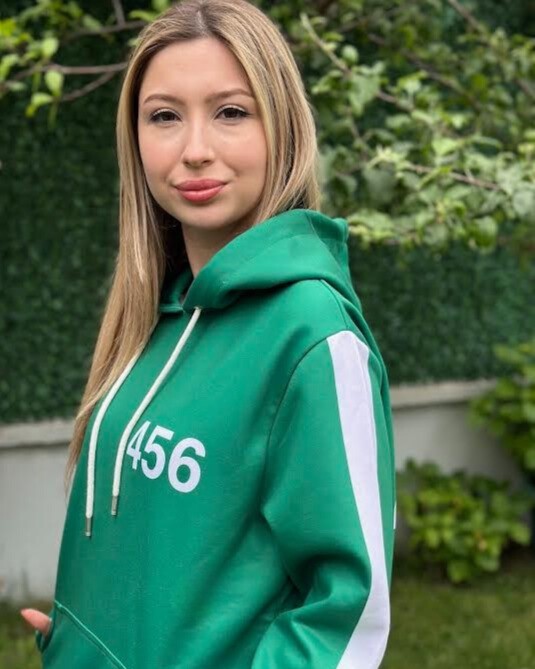 3D Baskılı Özel Tasarım Squit Game YEŞİL Unisex HOODIE