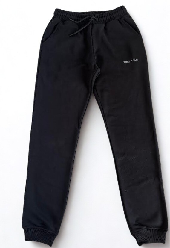 Mevsimlik Üç İplik Diagonel Kumaş Modern SİYAH Alt Unisex Eşofman