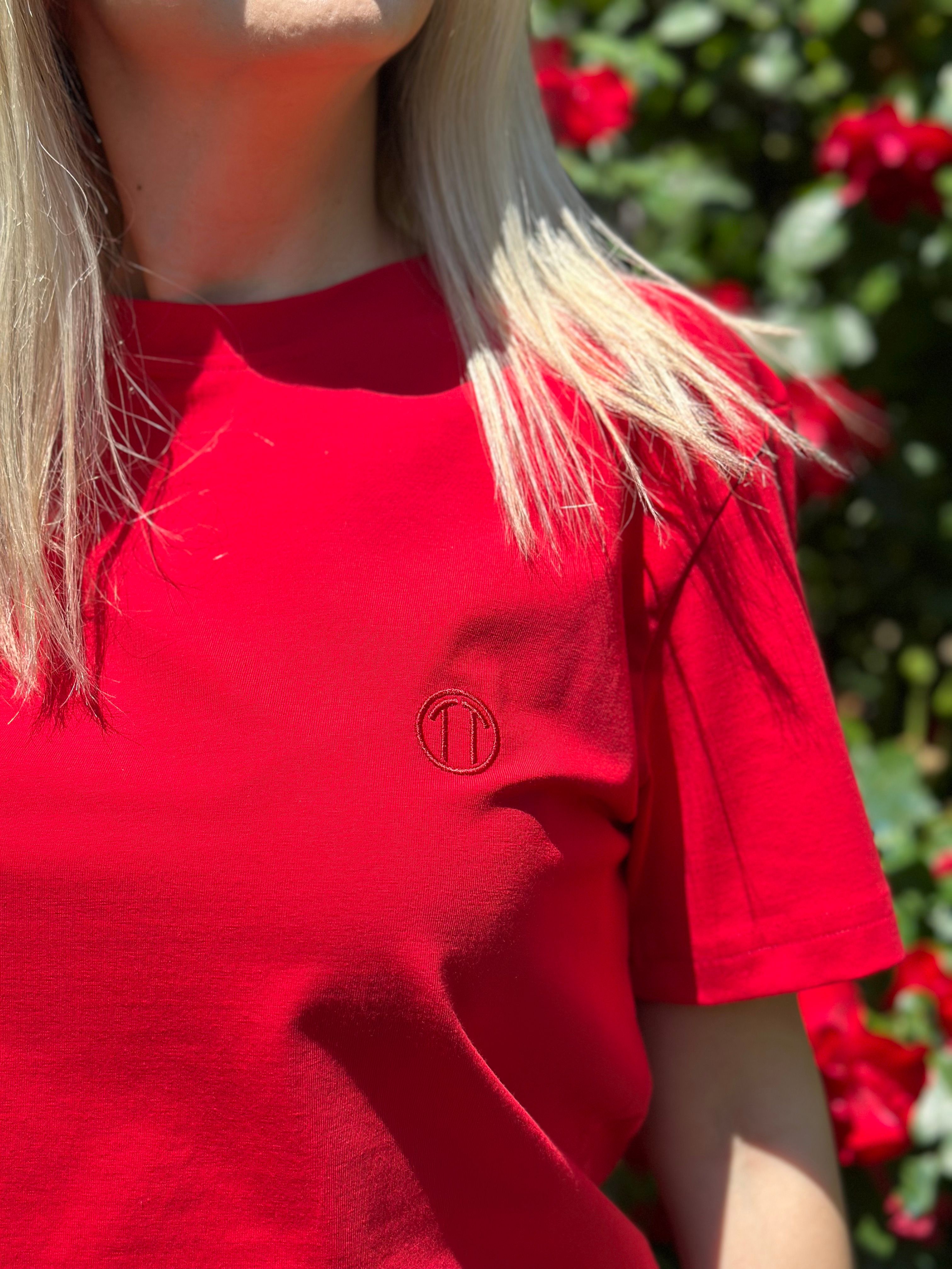 Regular Fit Bisiklet Yaka %100 Pamuk Kısa Kol Unisex Basic KIRMIZI Tişört