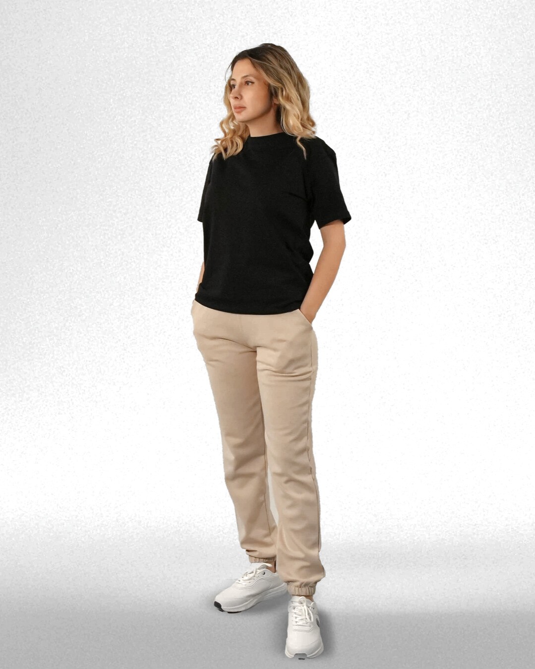 DUO-FLEX Jogger -Double Face Lastik Paça Unisex KREM   Alt Eşofman 
