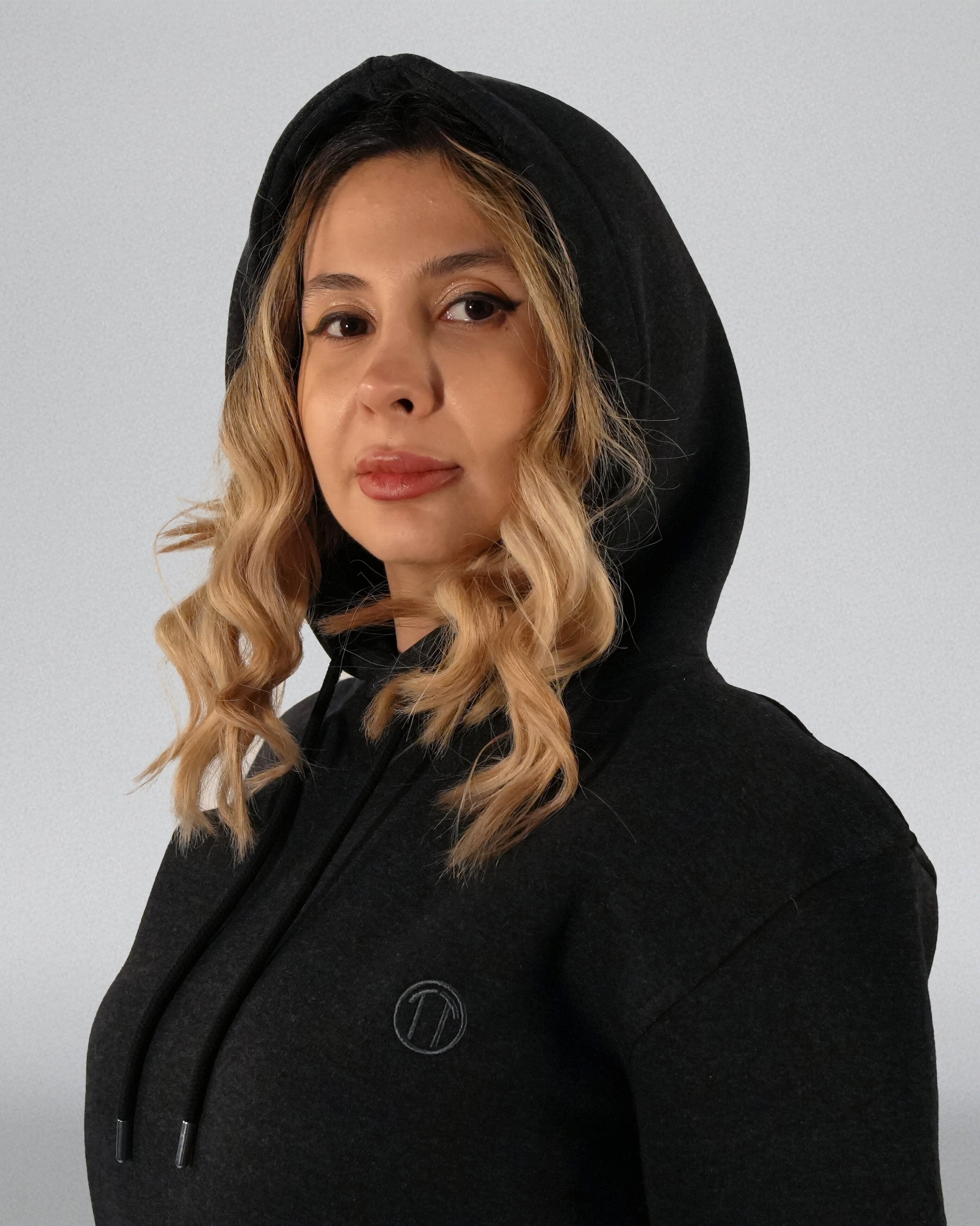 Şardonlu Üç İplik  Rejenere Kapüşonlu Unisex Eşofman Takımı ANTRASİT Renk
