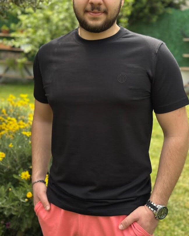Regular Fit Bisiklet Yaka %100 Pamuk Kısa Kol Unisex Basic SİYAH Tişört