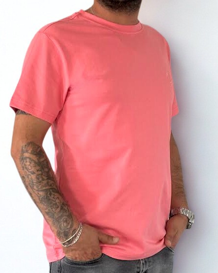 Regular Fit Bisiklet Yaka %100 Pamuk Kısa Kol Unisex Basic PEMBE Tişört