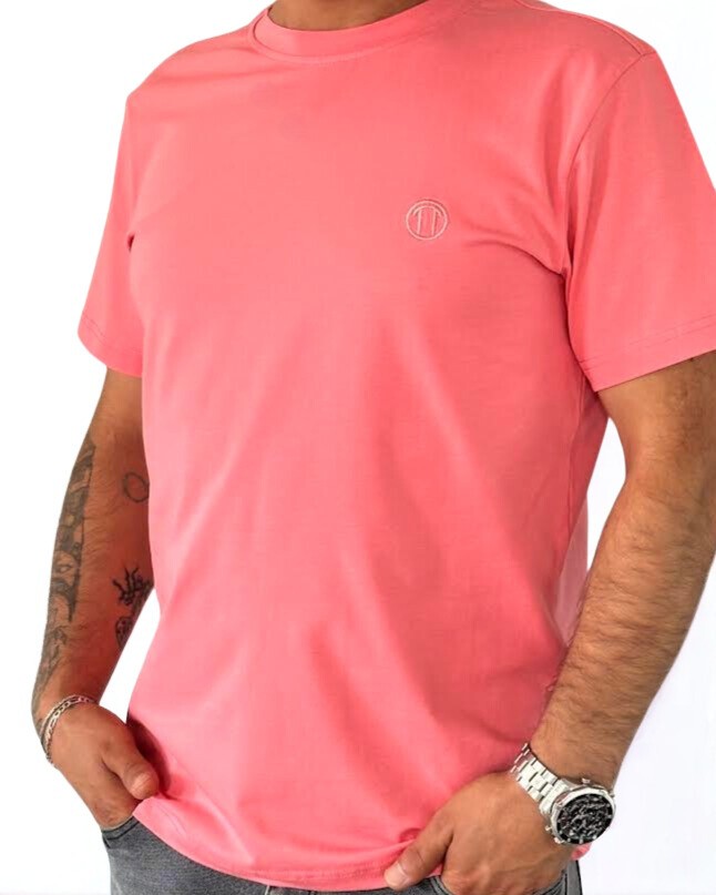 Regular Fit Bisiklet Yaka %100 Pamuk Kısa Kol Unisex Basic PEMBE Tişört