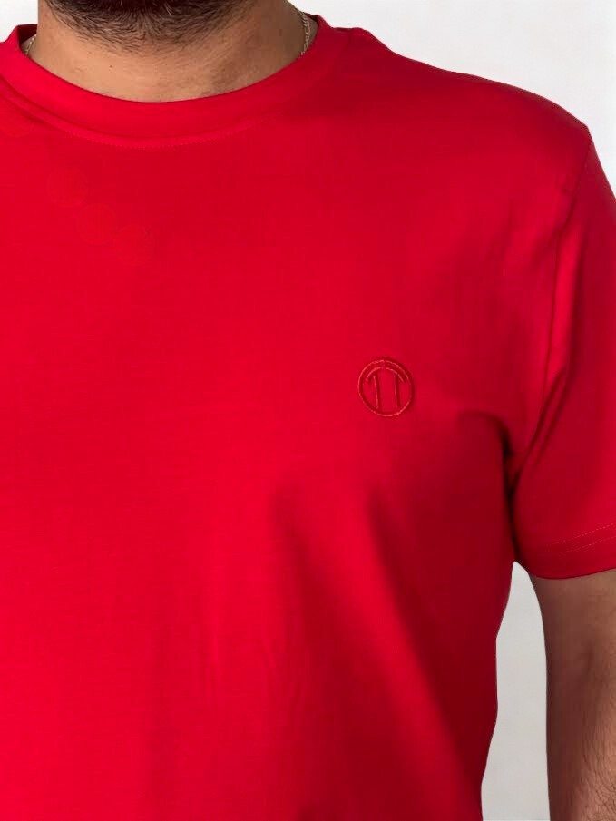 Regular Fit Bisiklet Yaka %100 Pamuk Kısa Kol Unisex Basic KIRMIZI Tişört