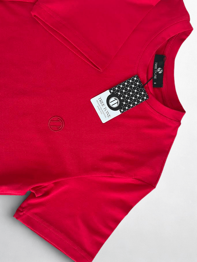 Regular Fit Bisiklet Yaka %100 Pamuk Kısa Kol Unisex Basic KIRMIZI Tişört