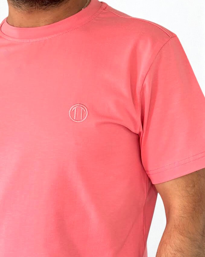 Regular Fit Bisiklet Yaka %100 Pamuk Kısa Kol Unisex Basic PEMBE Tişört