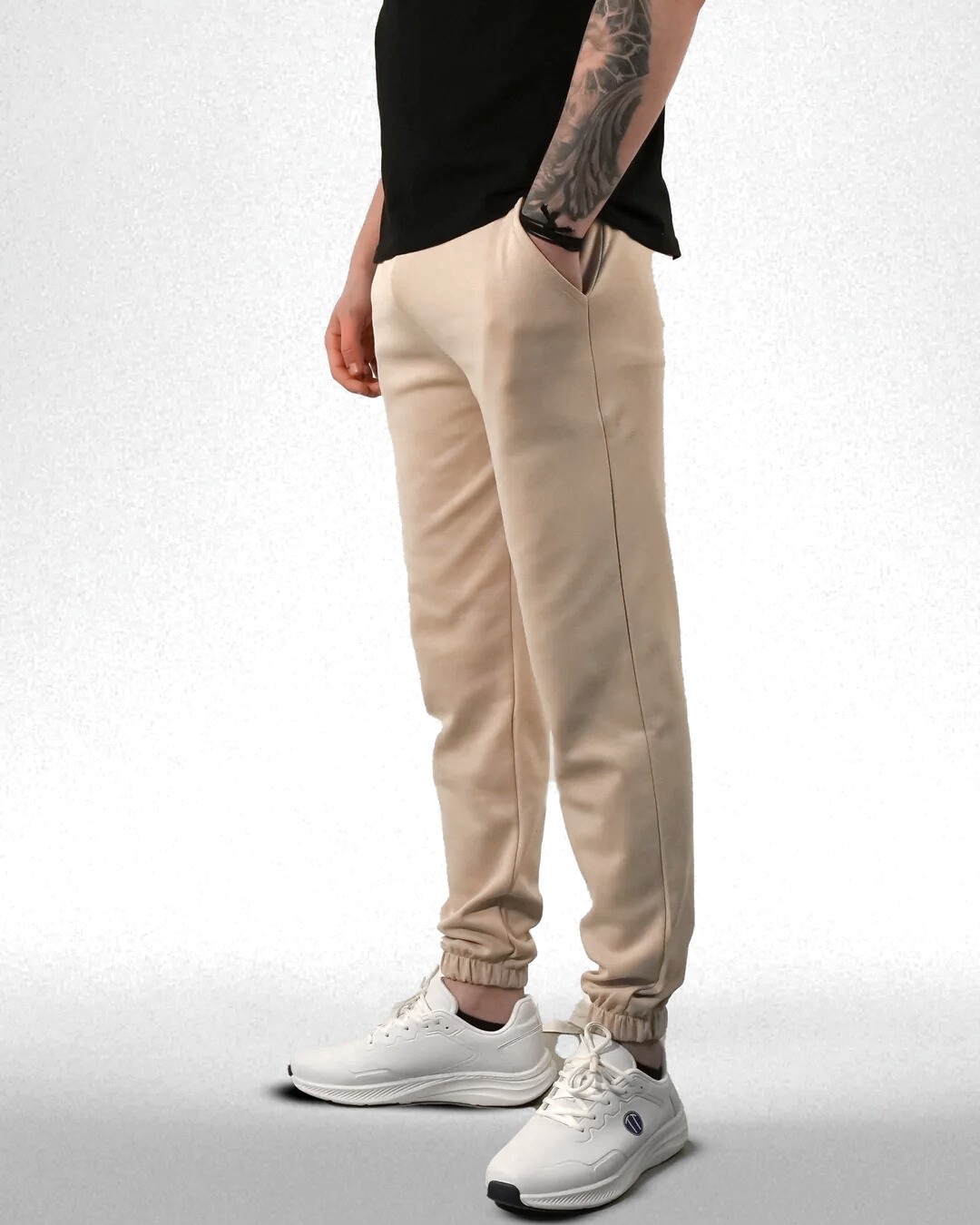 DUO-FLEX Jogger -Double Face Lastik Paça Unisex KREM   Alt Eşofman 