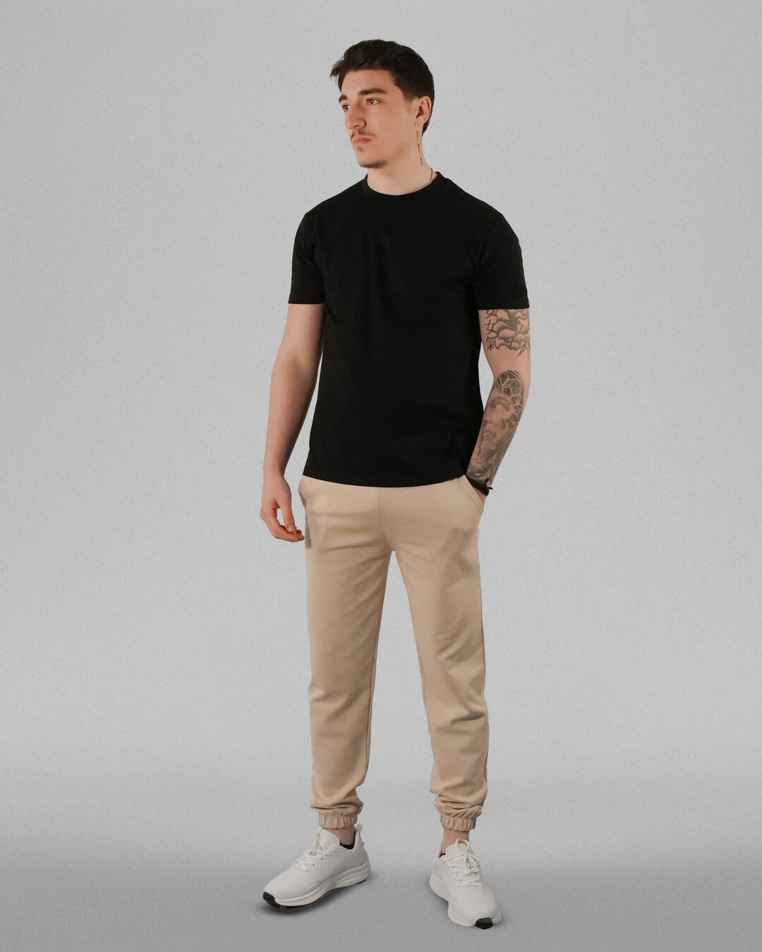 DUO-FLEX Jogger -Double Face Lastik Paça Unisex KREM   Alt Eşofman 