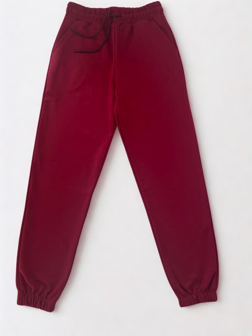 DUO-FLEX Jogger -Double Face Lastik Paça Unisex Eşofman Altı BORDO Renk