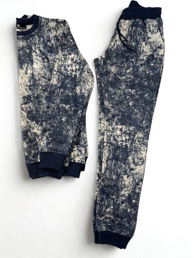 Batik Desen Baskılı Ribana Paça LACİVERT Sweatshirt&Alt Takım