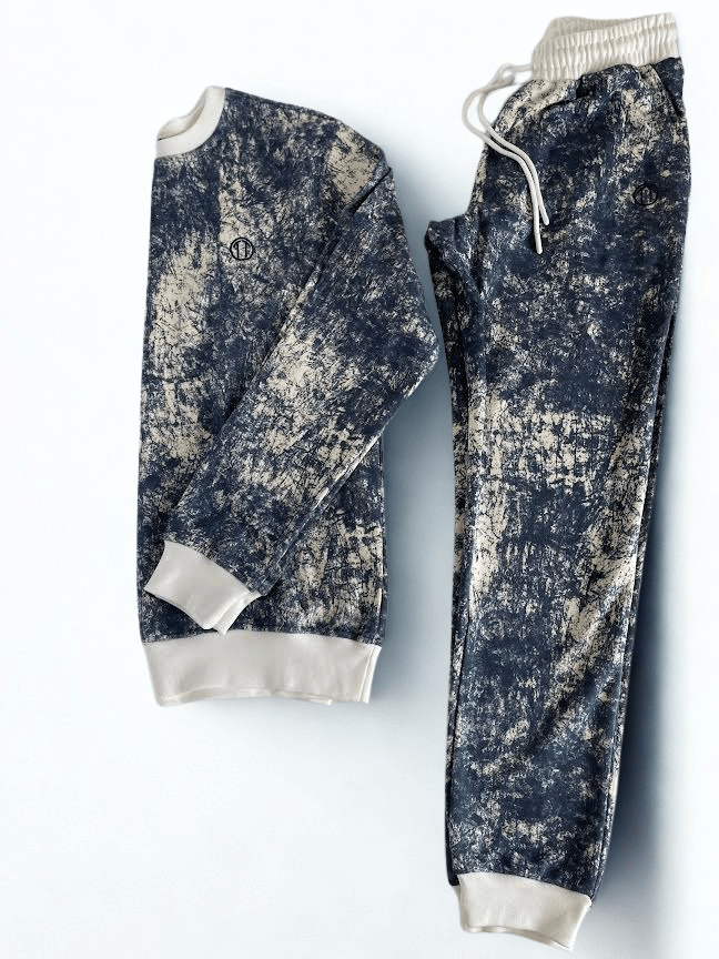 Batik Desen Baskılı Ribana Paça LACİVERT  Sweatshirt&Alt Takım