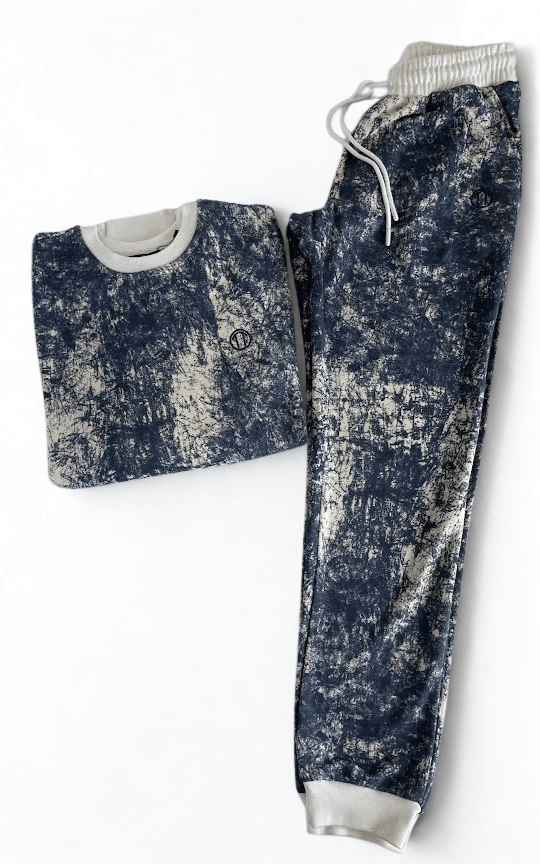 Batik Desen Baskılı Ribana Paça LACİVERT  Sweatshirt&Alt Takım