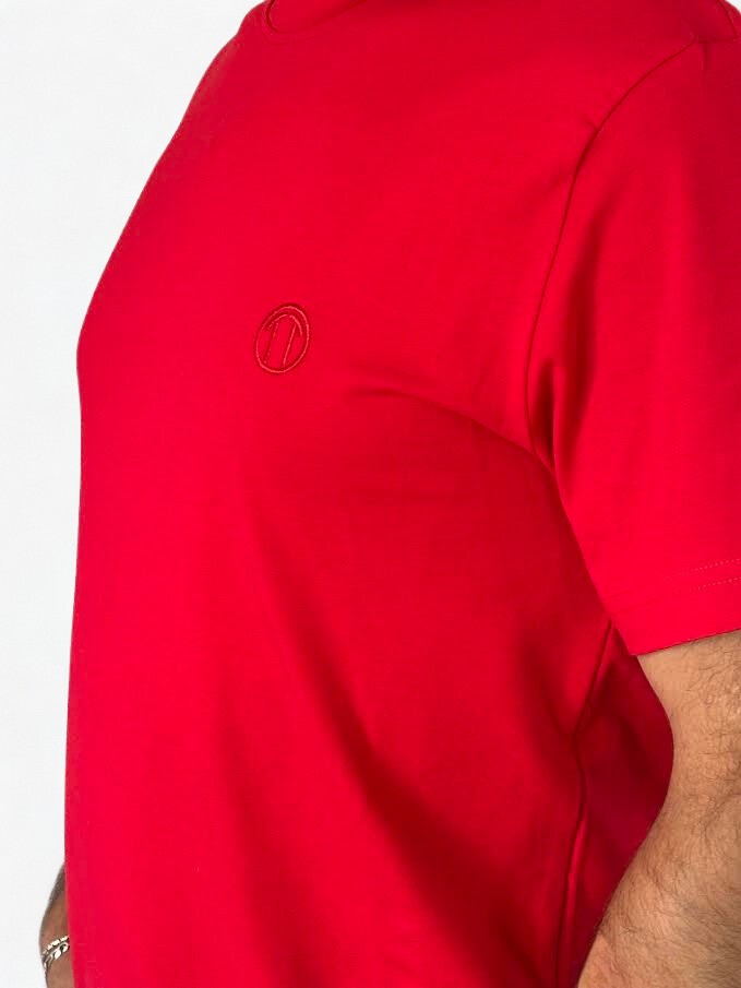 Regular Fit Bisiklet Yaka %100 Pamuk Kısa Kol Unisex Basic KIRMIZI Tişört