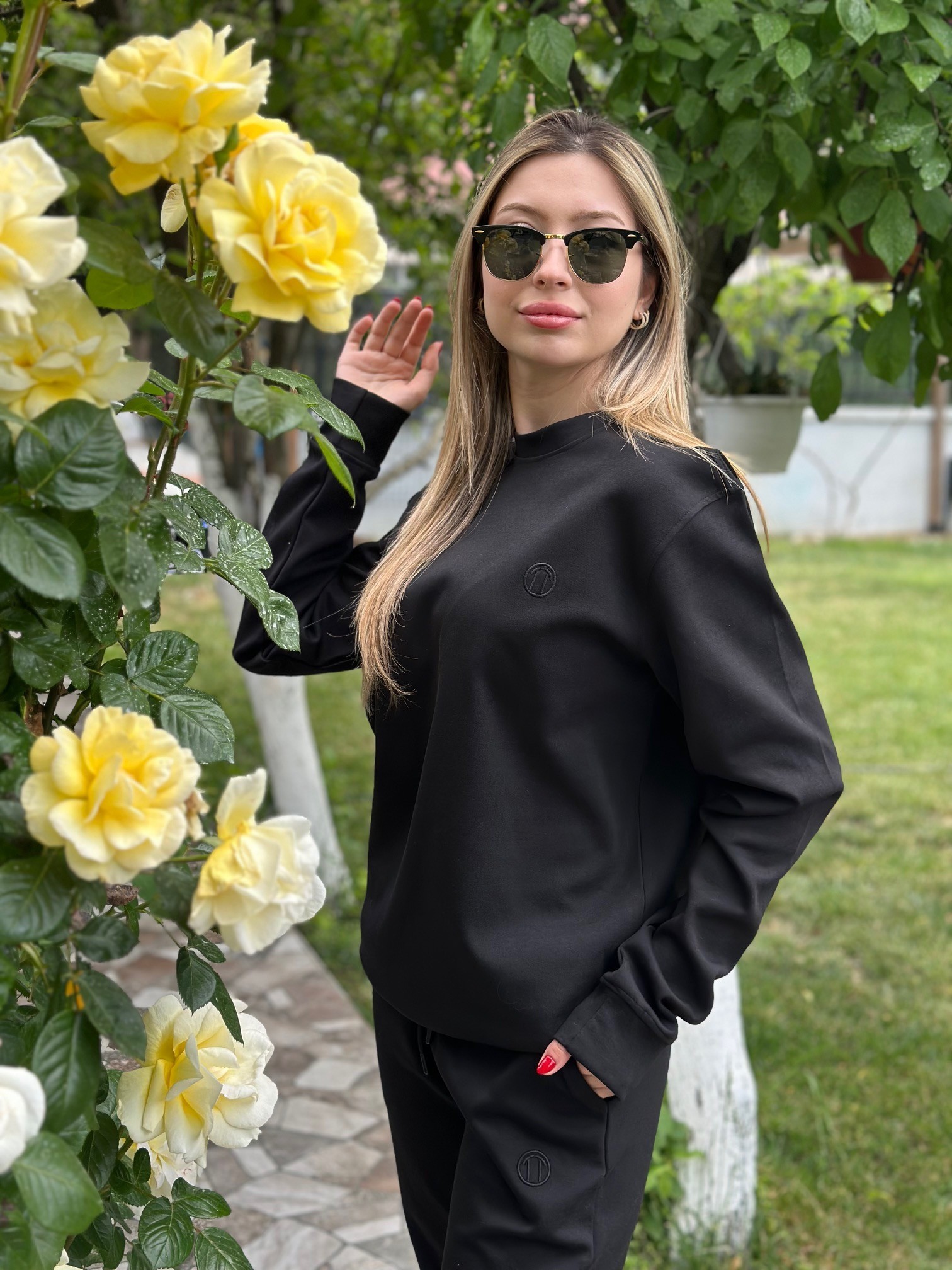 Unisex  Double Face SİYAH Eşofman Takımı – %100 Pamuk