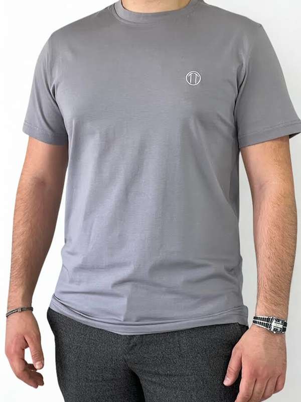  Regular Fit Bisiklet Yaka %100 Pamuk Kısa Kol Unisex Basic GRİ Tişört
