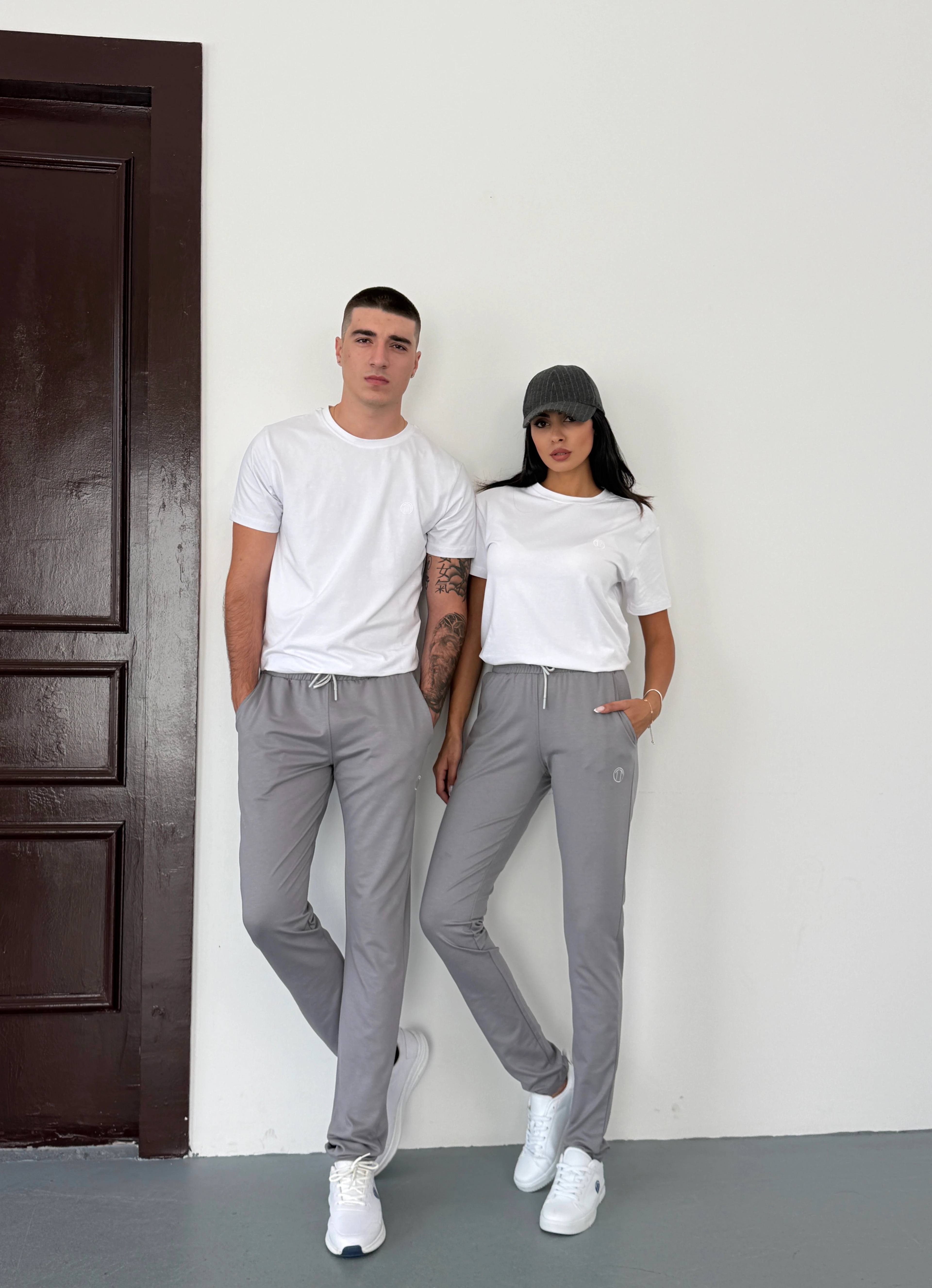 Unisex Beli Bağlamalı Pamuklu Cepli Reçmeli Paça GRİ Eşofman Altı