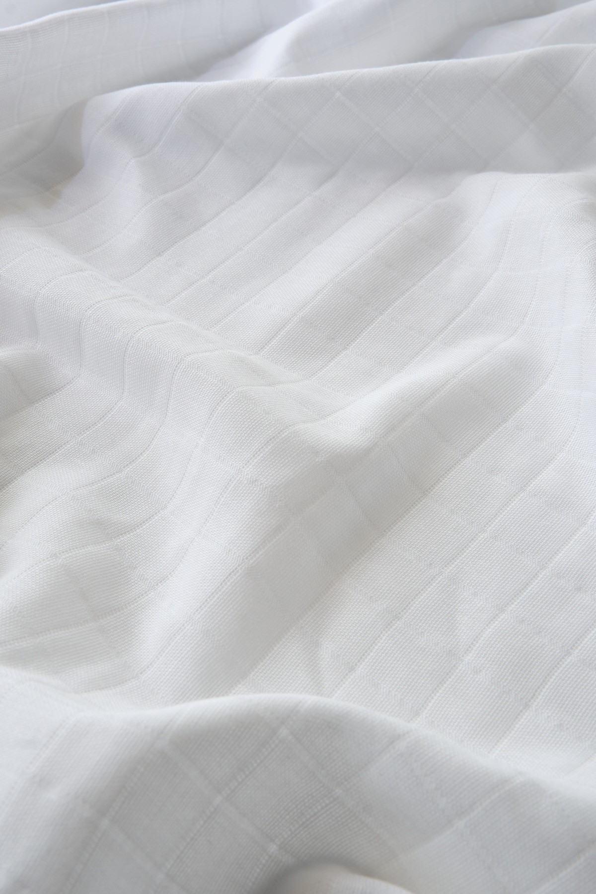Müslin Bezi Örtü Düz Renk Beyaz 120x120 cm + 4 Adet Ağız Mendili