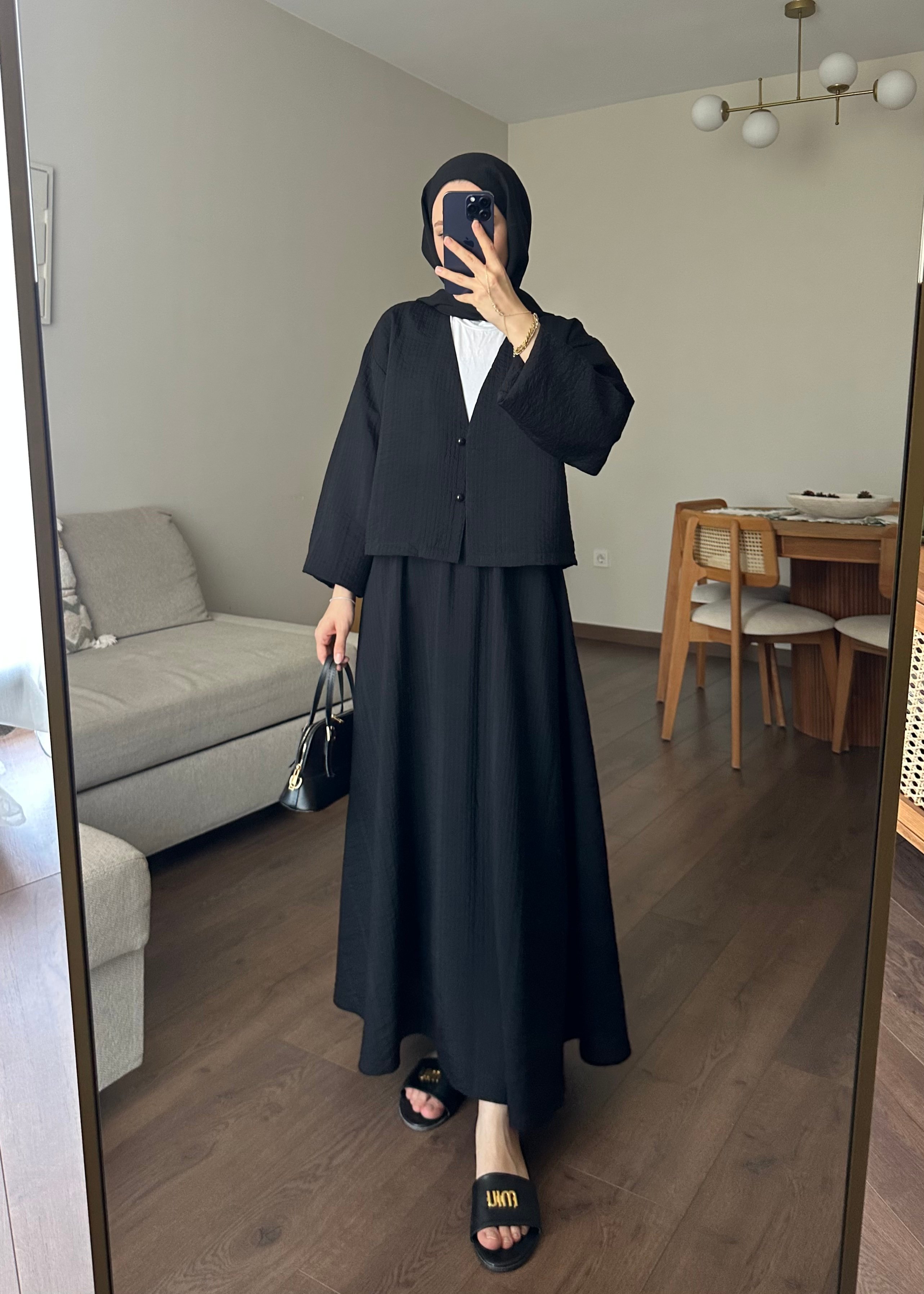 MİSTY ETEKLİ TAKIM | Siyah