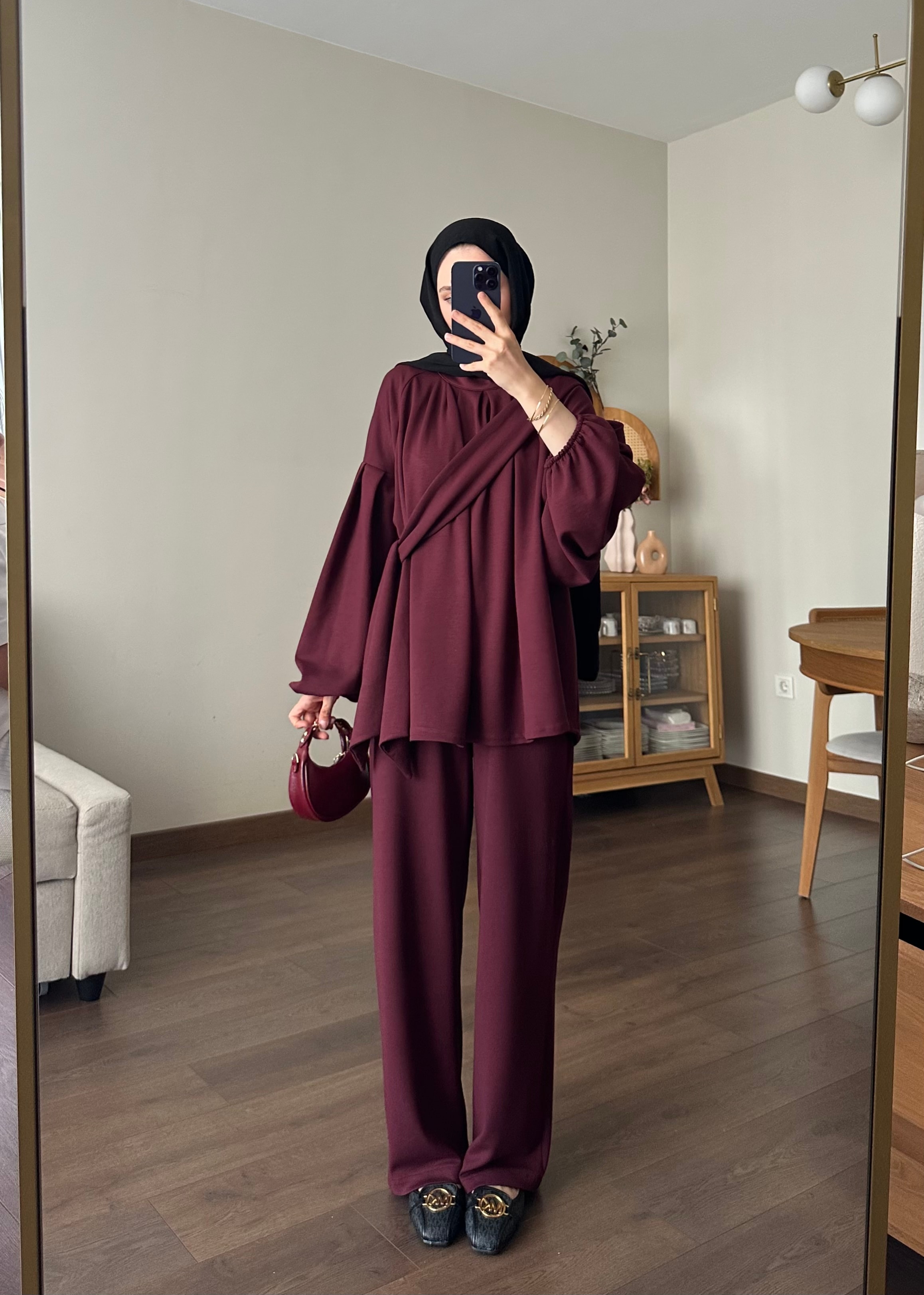 LİVYA OYSHO TAKIM | Bordo 