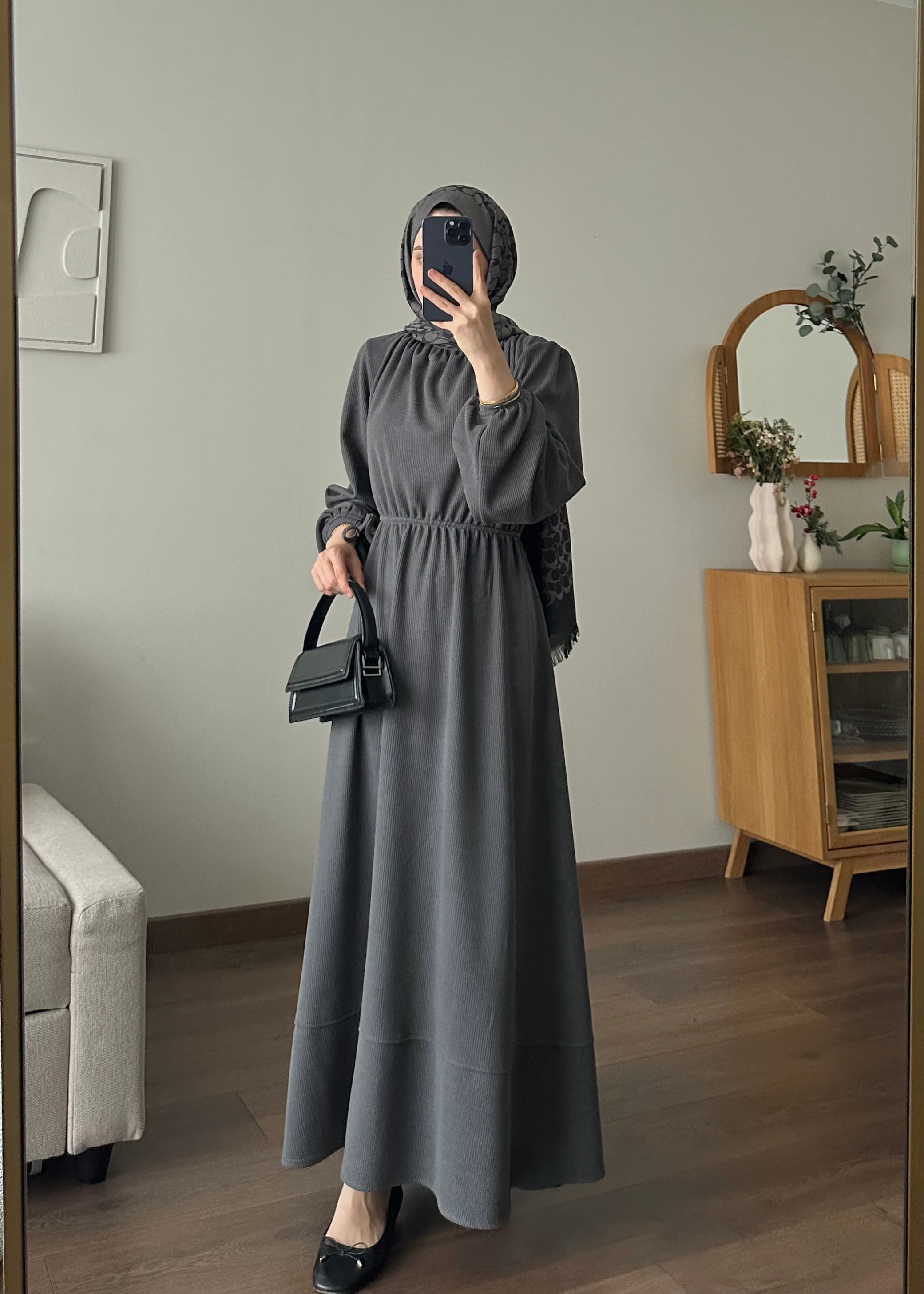 KESRY FİTİLLİ ELBİSE | Gri 