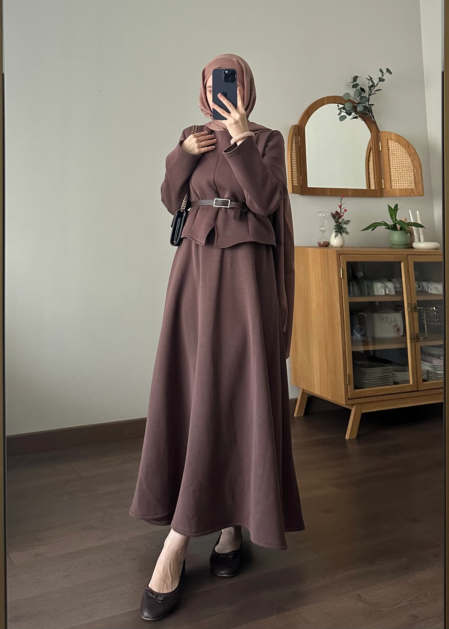 VELORA ETEKLİ TAKIM | Kahve 