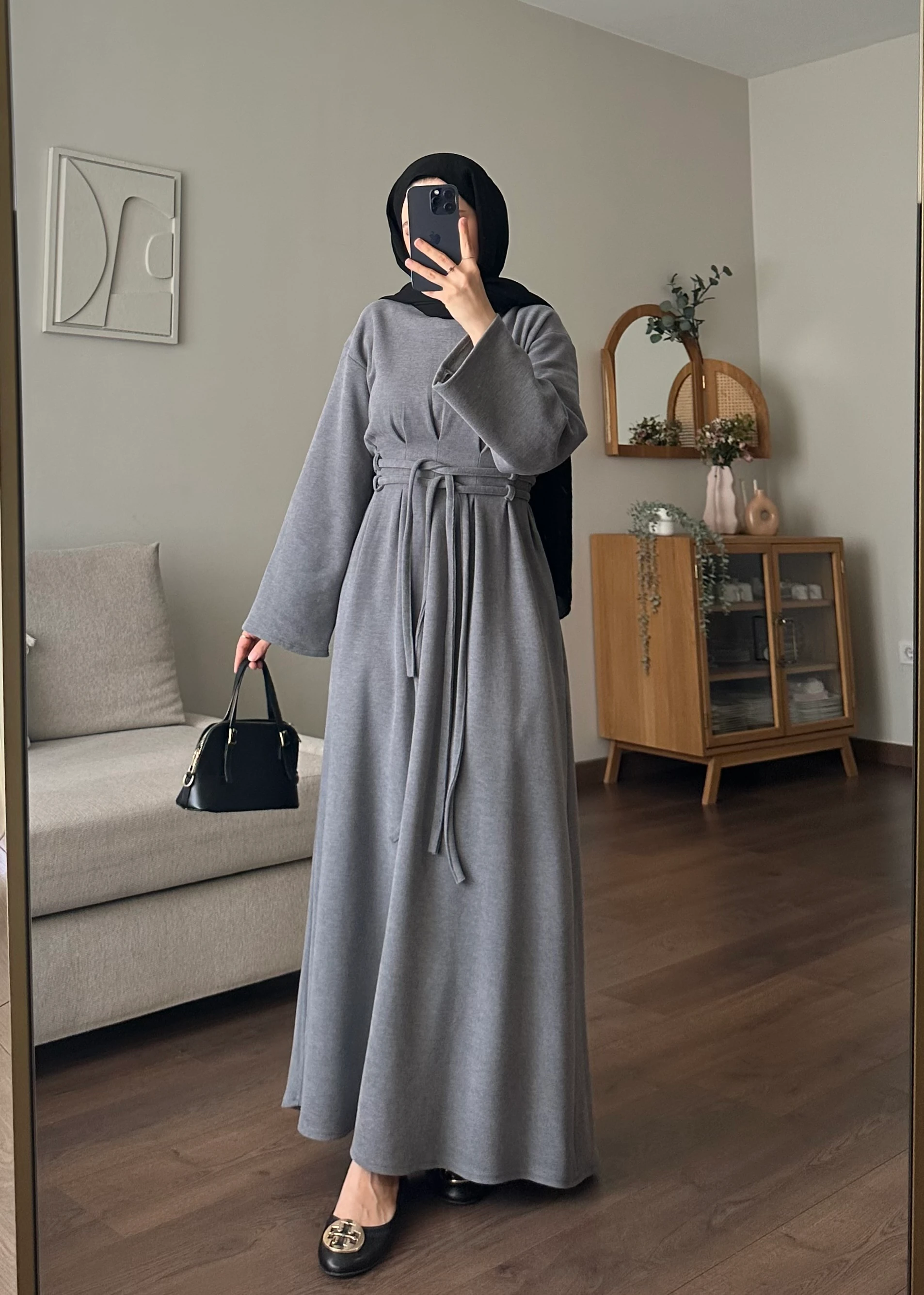 NEVA ÖRME ELBİSE | Gri 