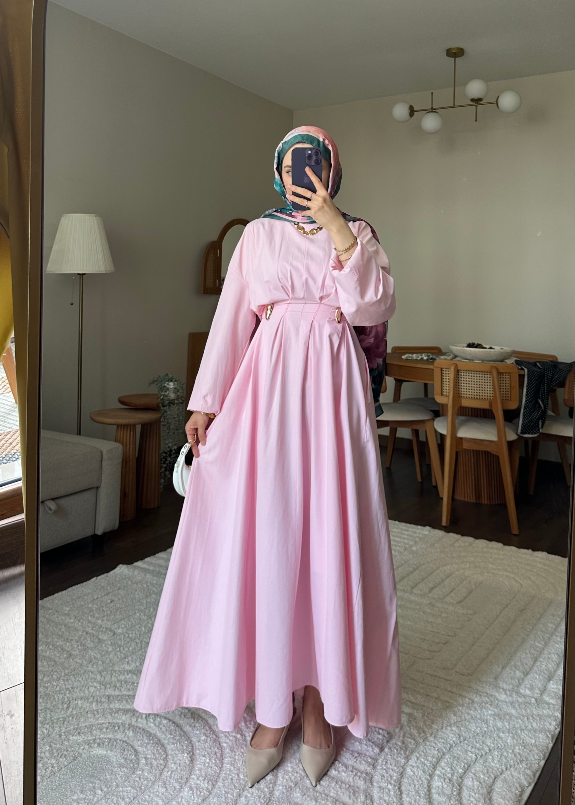 WENDY POPLİN ELBİSE - Pembe