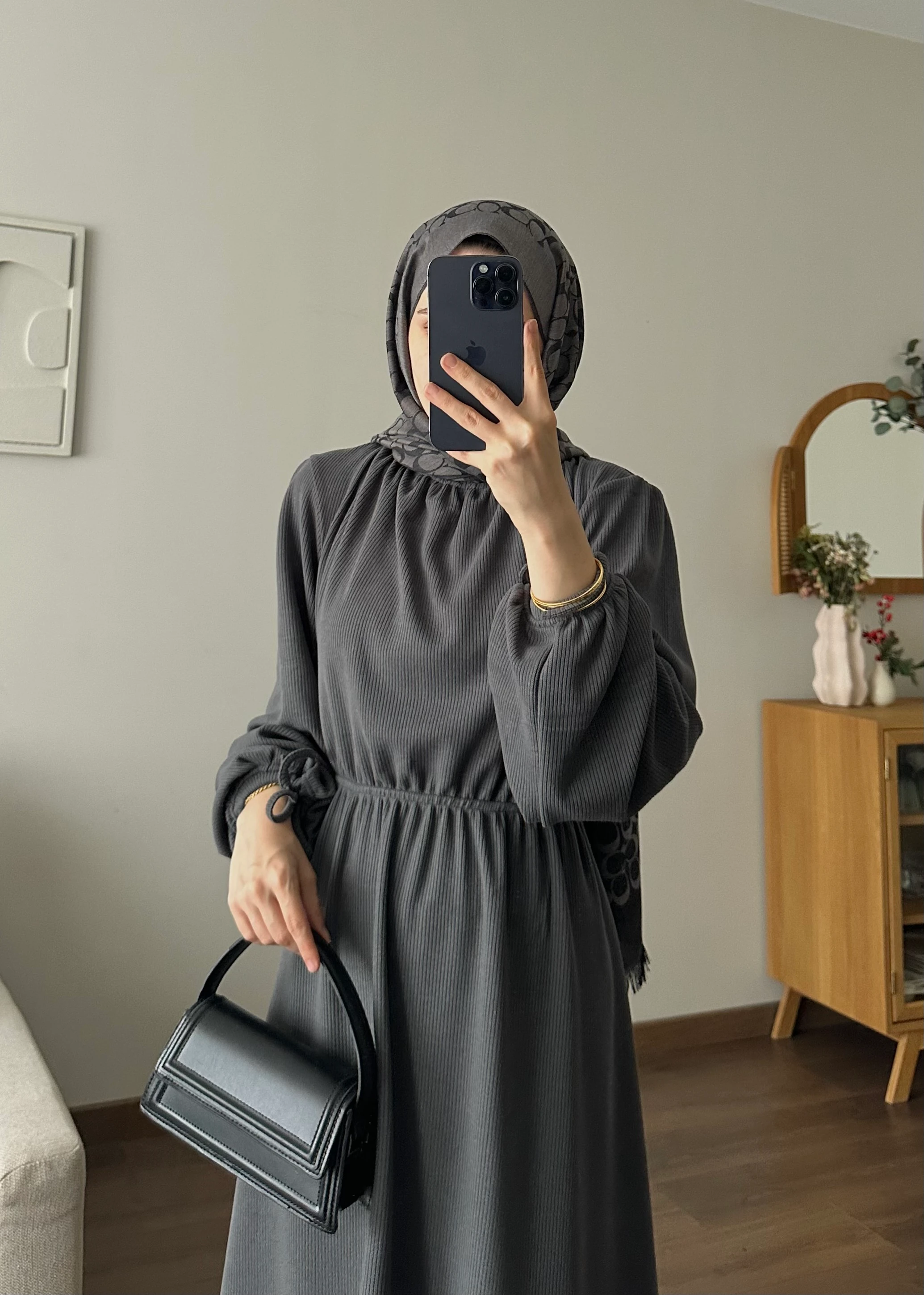 KESRY FİTİLLİ ELBİSE | Gri 