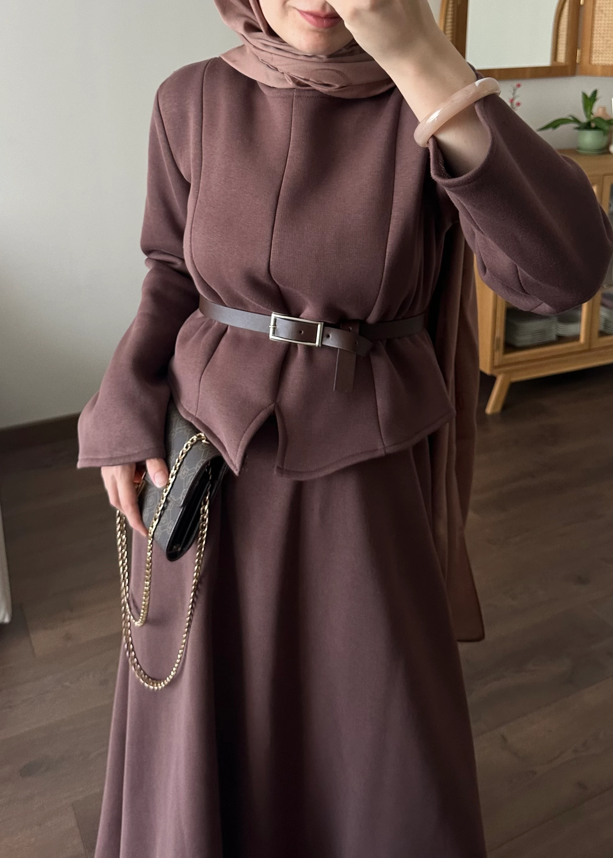 VELORA ETEKLİ TAKIM | Kahve 