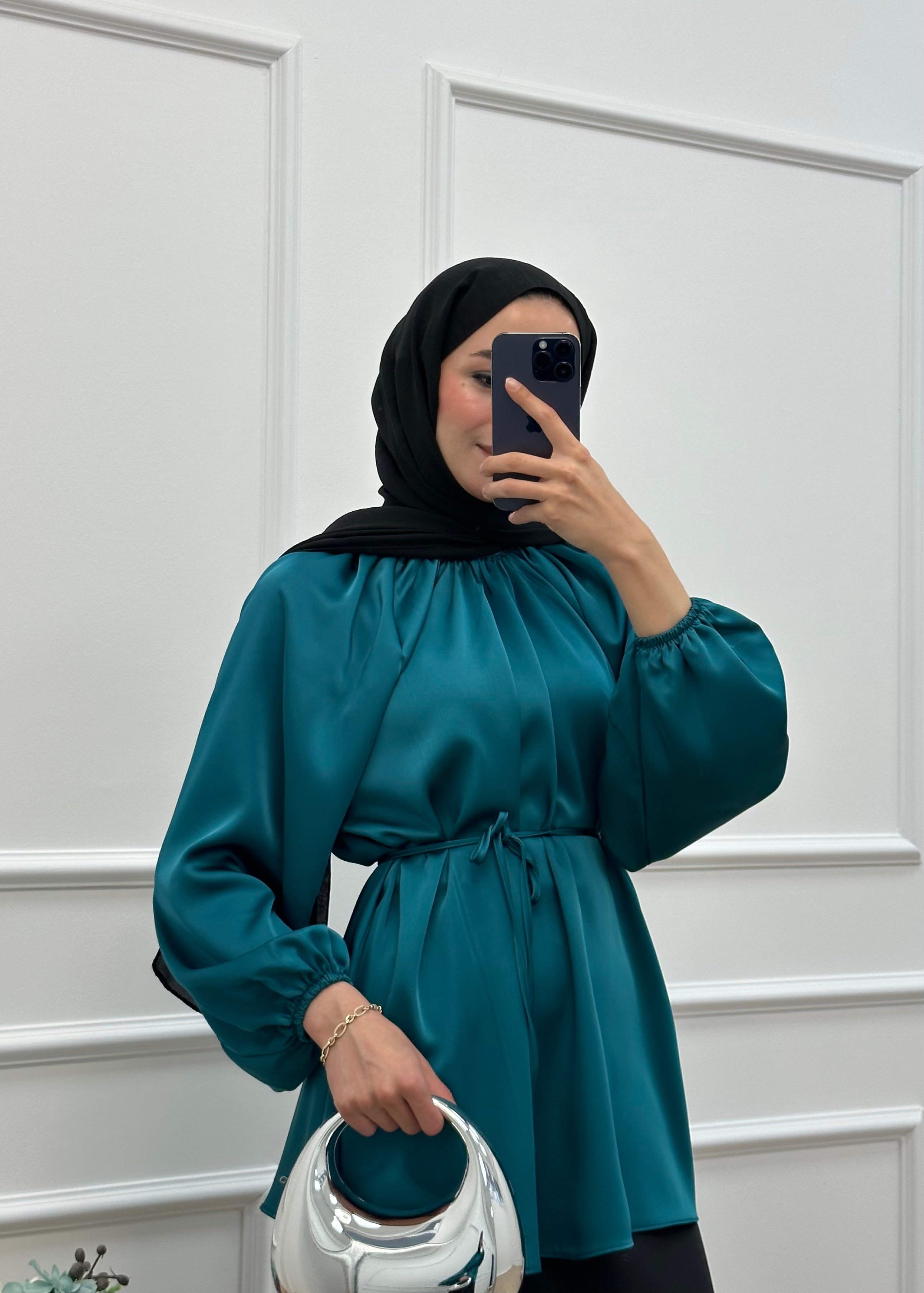 Saten Tunik - Petrol