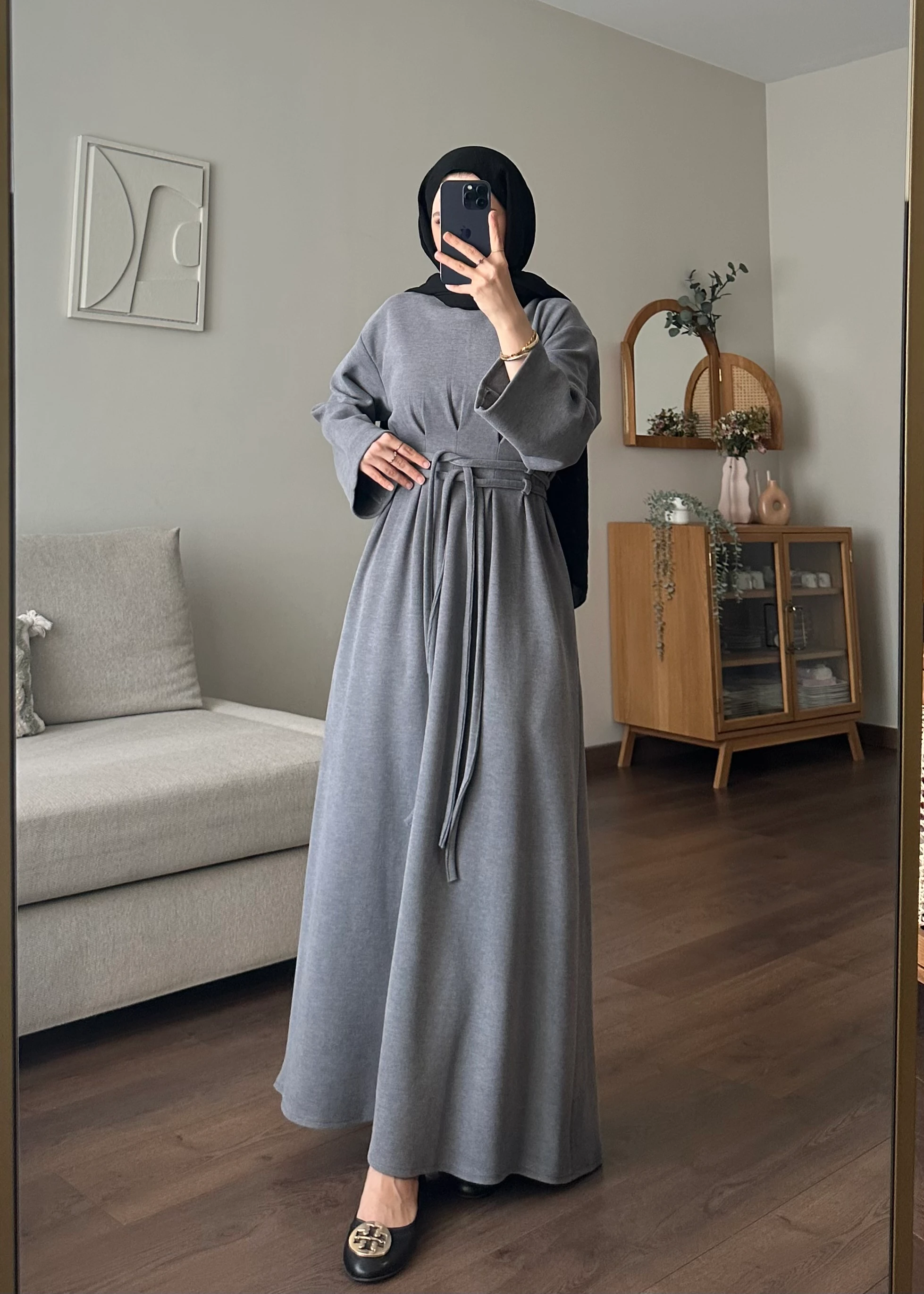 NEVA ÖRME ELBİSE | Gri 