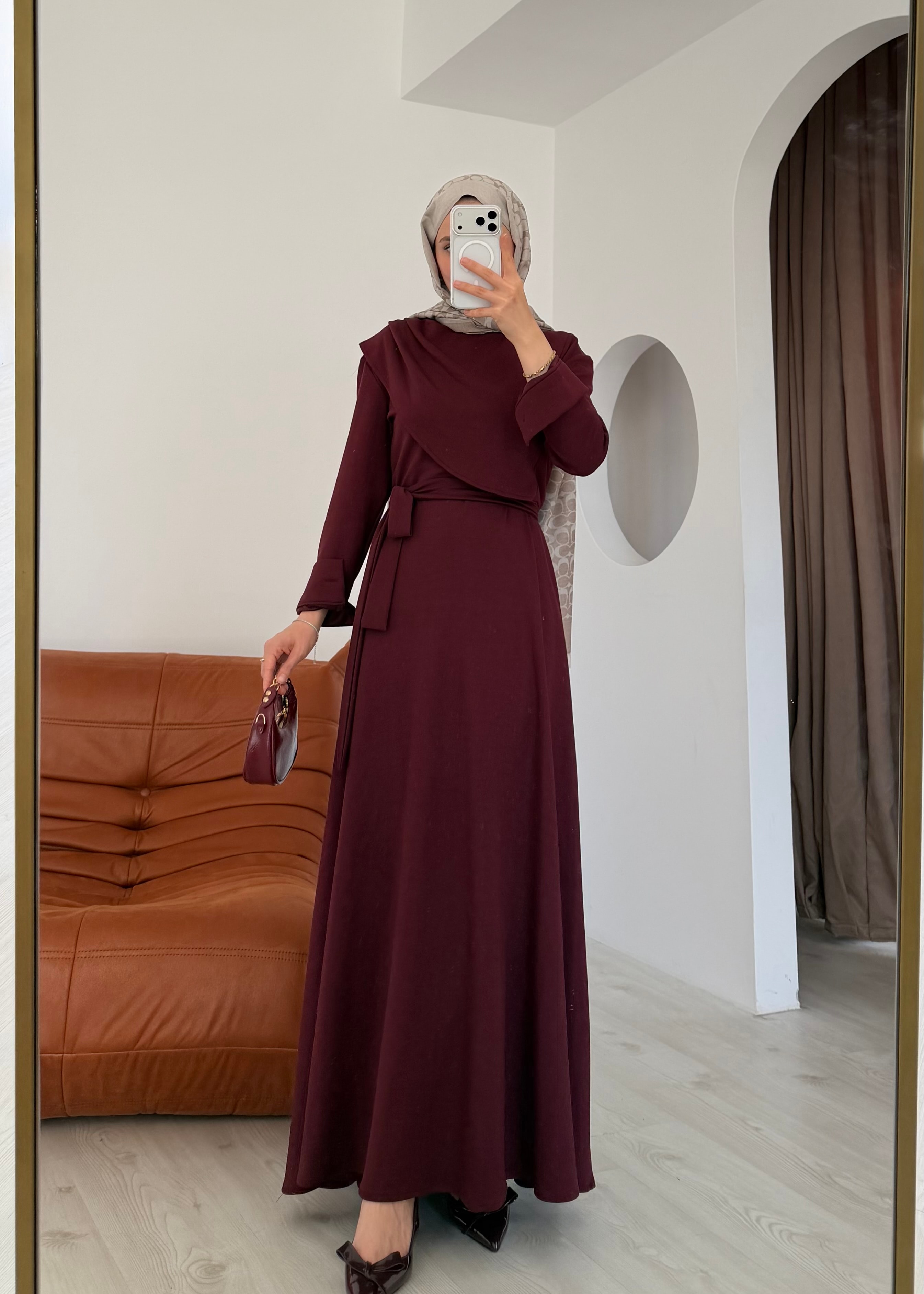 LOLY OYSHO ELBİSE | Bordo
